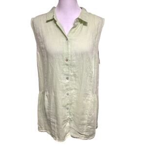 J. Jill Light Green Sleeveless Blouse